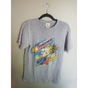 Cedar Point Top Thrill Dragster roller coaster tee T shirt gray grey S